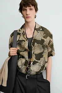 STRAWBERRY PRINT 100% RAMIE SHIRT