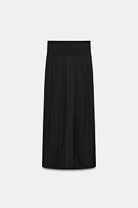 LONG SATIN SKIRT WITH SLIT