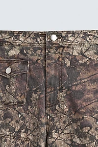 ABSTRACT PRINT POCKET CARGO PANTS
