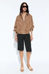 Suede bomber jacket