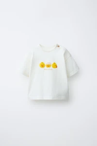 RUFFLY EMBROIDERED CHICK T-SHIRT