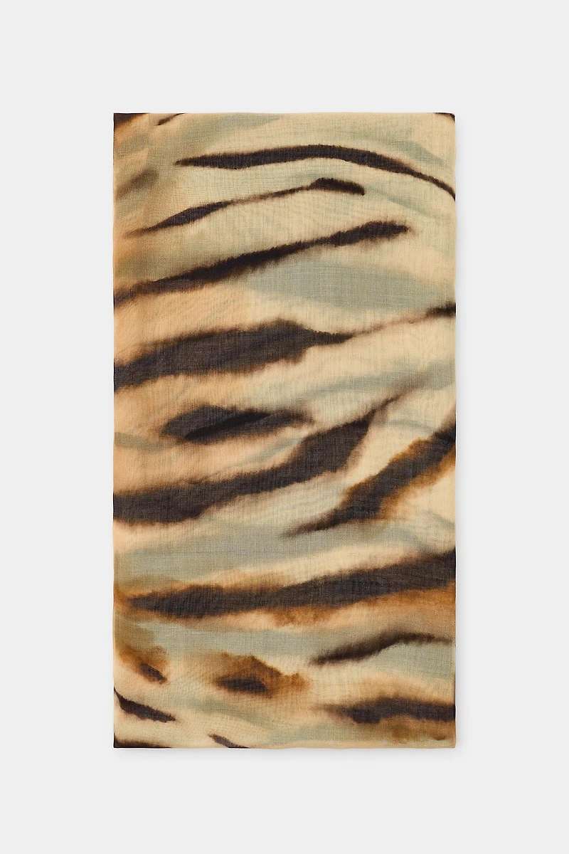 ANIMAL PRINT MODAL SILK SCARF