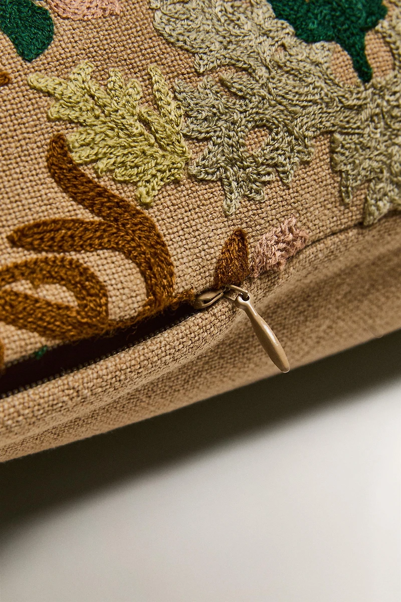 HOUSSE DE COUSSIN SYMÉTRIQUE FLEURIE