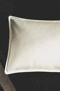 LEATHER THROW PILLOW COVER WITH STITCH