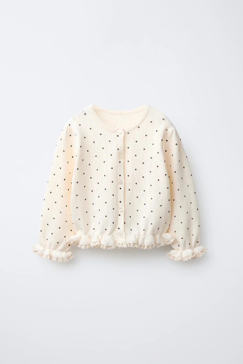 GILET EN MAILLE À POIS