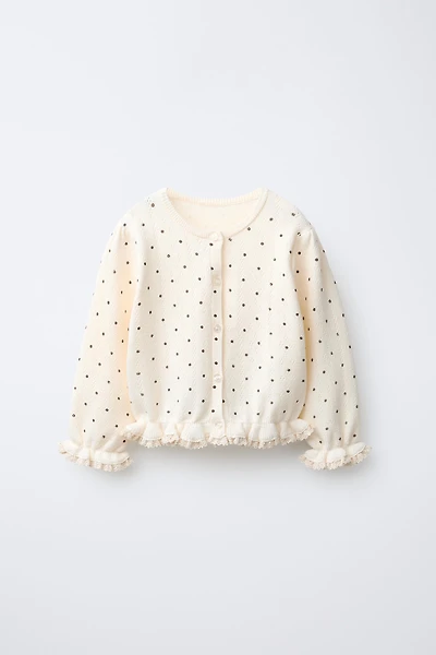 GILET EN MAILLE À POIS