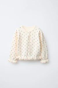 GILET EN MAILLE À POIS