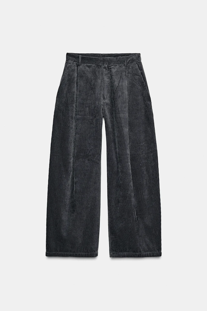ZW COLLECTION WIDE LEG CORDUROY PLEATED PANTS