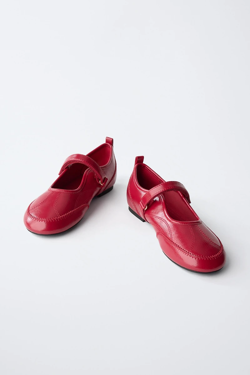 PATENT LEATHER SPORTY BALLET FLATS