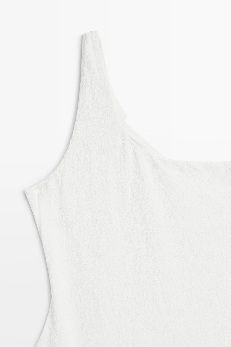Textured asymmetric swimsuit