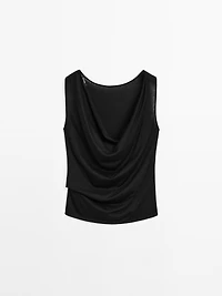 Top décolleté dos drapé 100 % coton