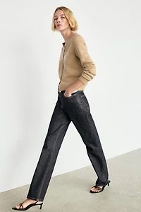 100% cashmere cropped knit cardigan