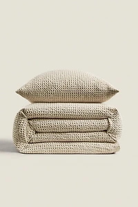 MINI WAFFLE-KNIT COTTON BEDSPREAD