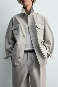 BLOUSON RELAXED FIT EFFET DÉLAVÉ AVEC POCHES