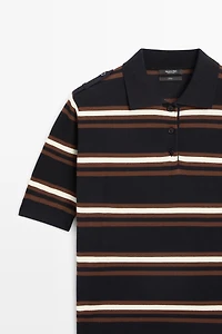 100% Cotton Striped Knit Polo