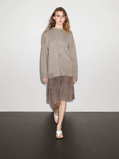 100% cashmere oversize knit sweater
