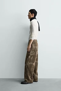 FLOCKED BAGGY FIT JEANS