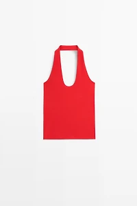 Cotton modal blend halter top