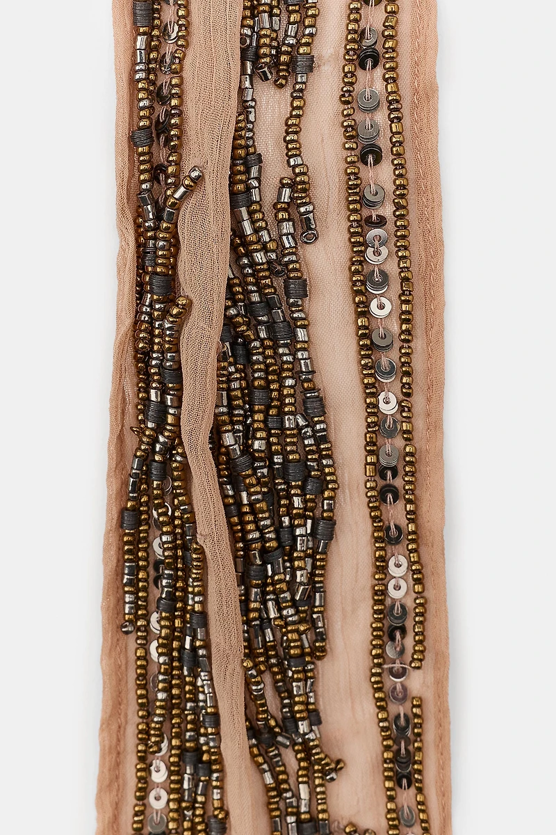 BEADED FRINGE MULTI-POSITION BANDANA