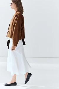 Flowing midi skirt with panel detail