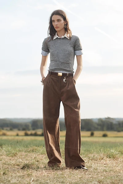 100% SUEDE PLEATED PANTS LIMITED EDITION