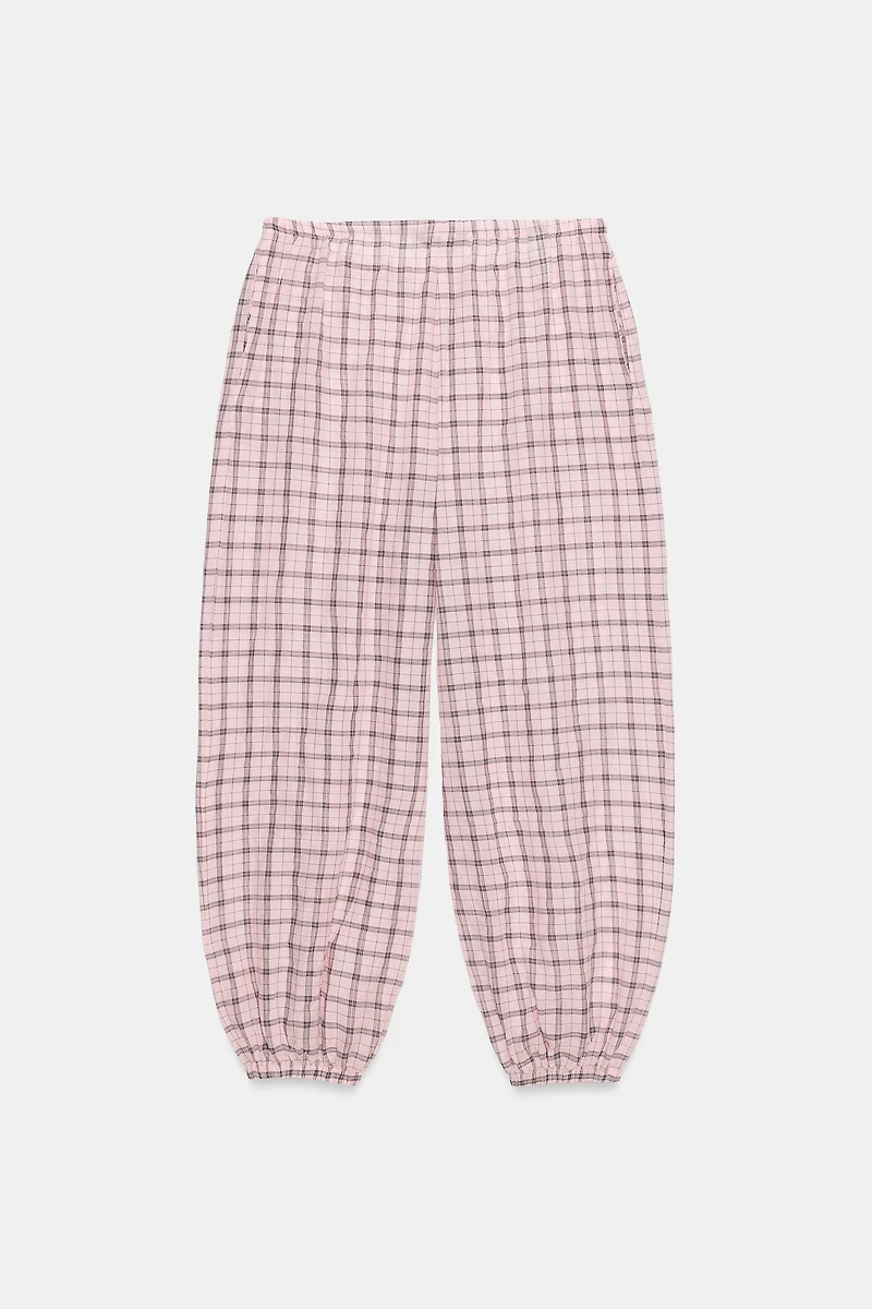 ZW COLLECTION PLAID BALLOON PANTS
