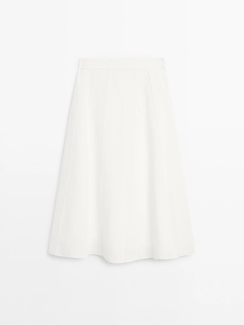 Flared midi skirt with seam details