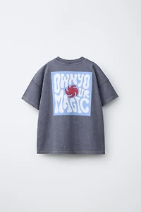 T-SHIRT IMPRIMÉ POCHE EFFET DÉLAVÉ