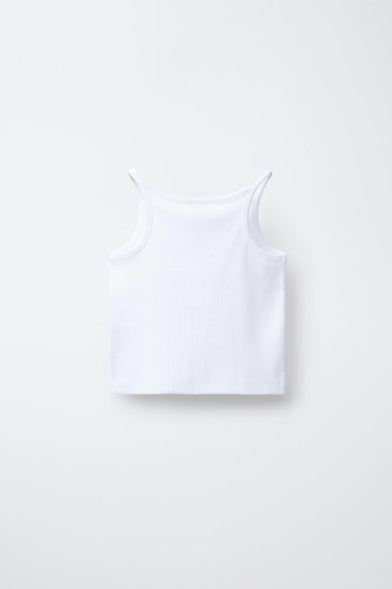 RIBBED TEXT TOP