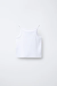 RIBBED TEXT TOP