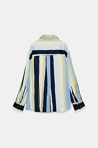 STRIPED SATIN EFFECT SHIRT