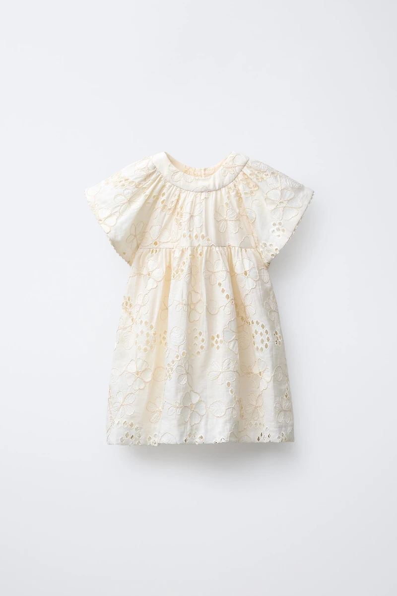 EMBROIDERED FLORAL ORGANZA DRESS