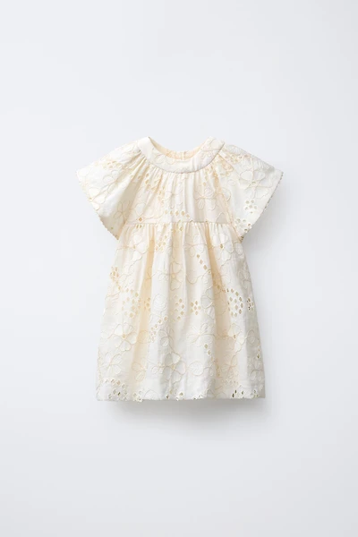 EMBROIDERED FLORAL ORGANZA DRESS
