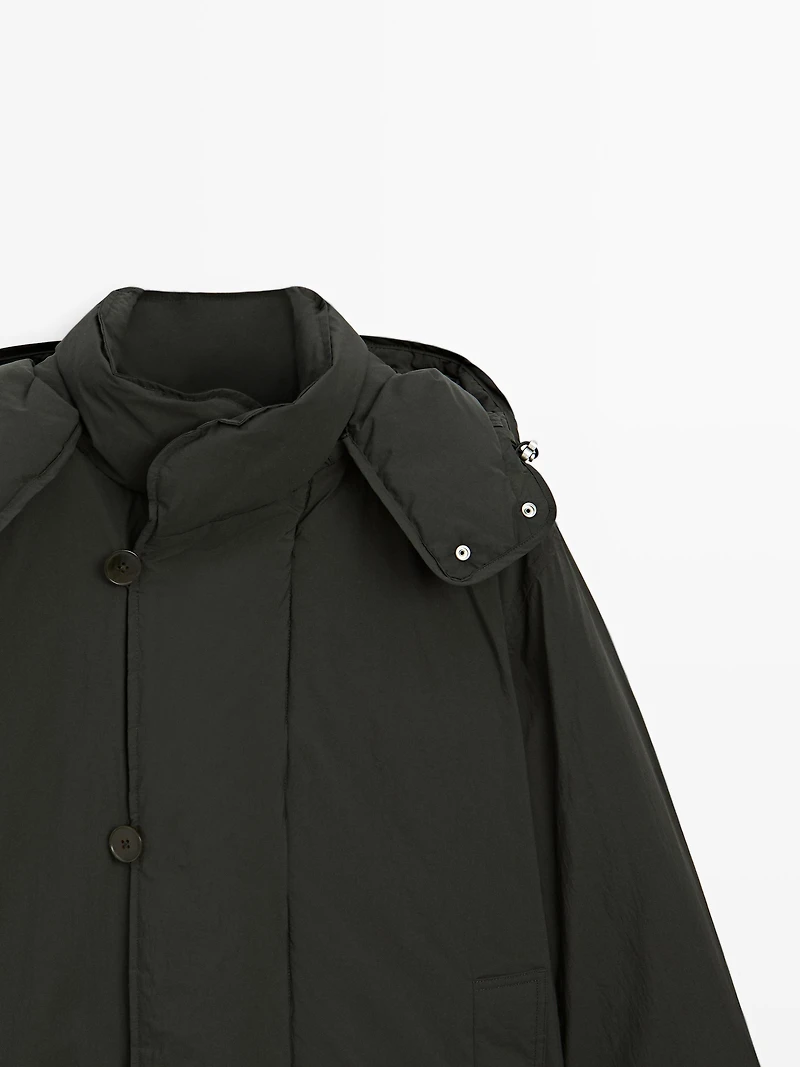 Short puffer parka a feather and down blend