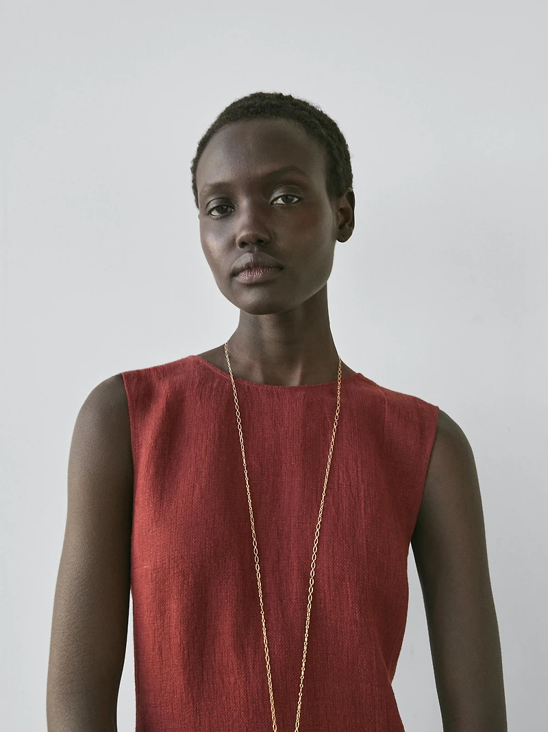 100% linen short dress