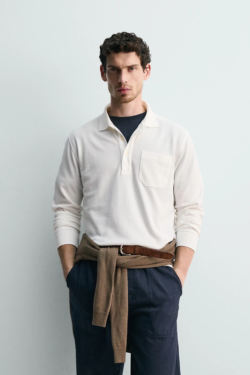 REGULAR FIT PIQUÉ POLO WITH POCKET