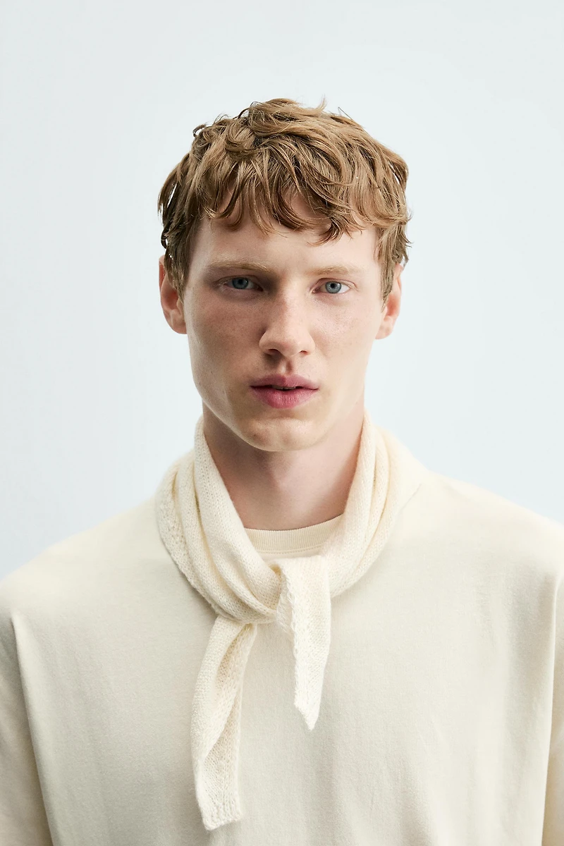 LINEN AND CASHMERE KNIT BANDANA