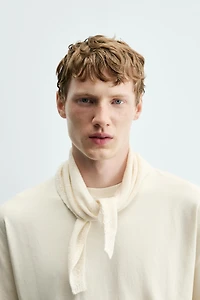 LINEN AND CASHMERE KNIT BANDANA