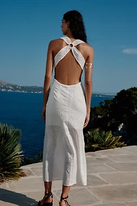 EMBROIDERED MIDI DRESS