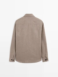 Wool blend overshirt with pockets - LIMITED