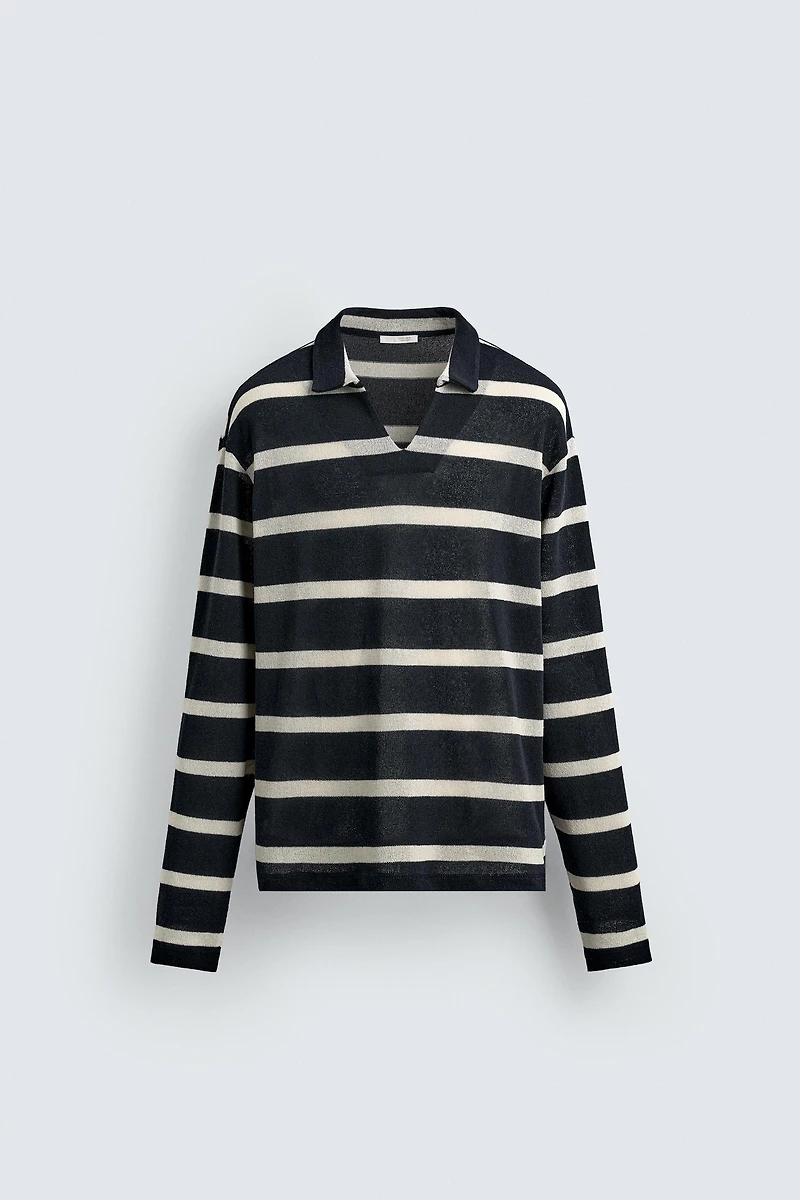 STRIPED JACQUARD POLO SHIRT