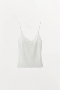 POINTELLE LACE STRAPPY TOP