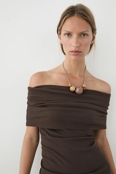 Ceramic ball necklace