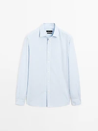 Regular fit striped cotton shirt