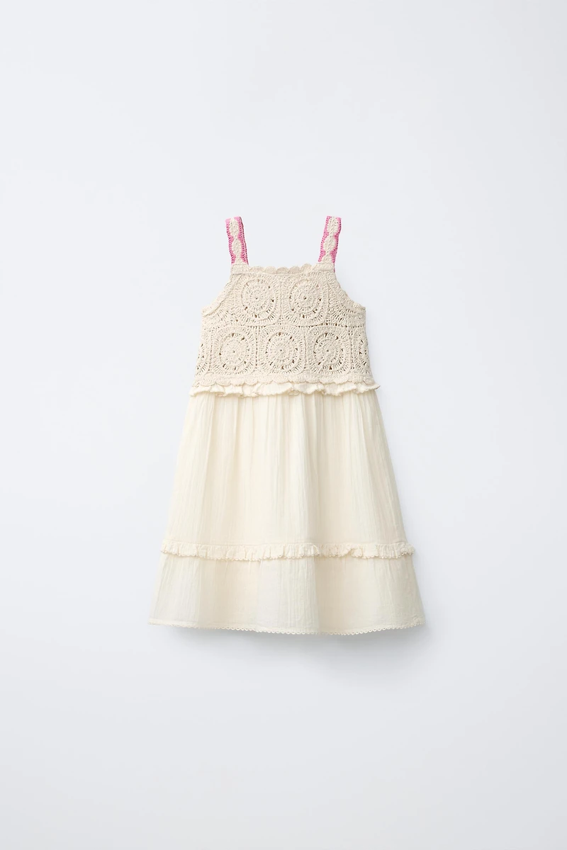 CROCHET KNIT COMBINATION DRESS