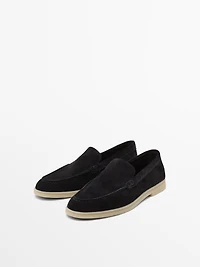 Split leather loafers