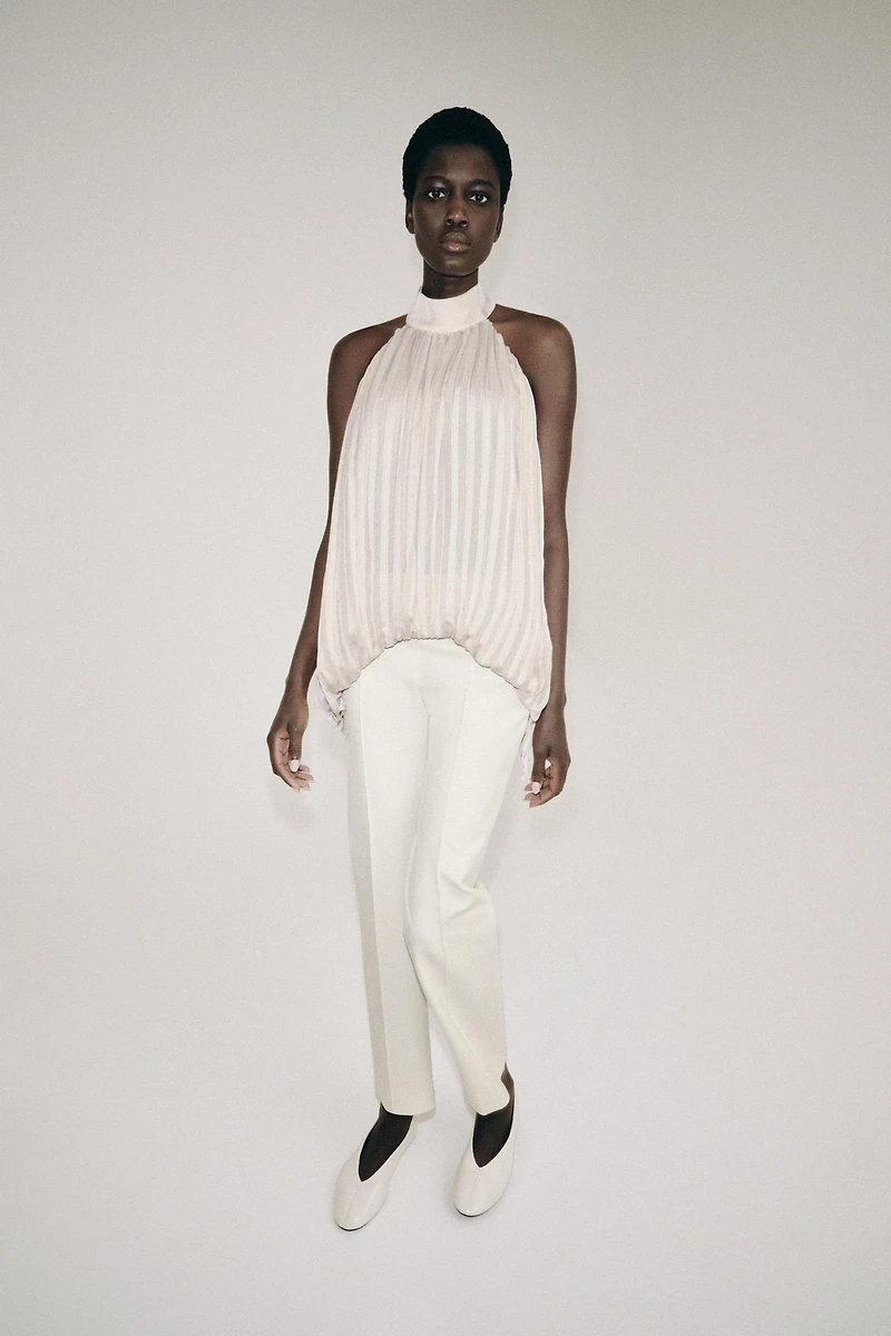 ZW COLLECTION PLEATED HALTER TOP