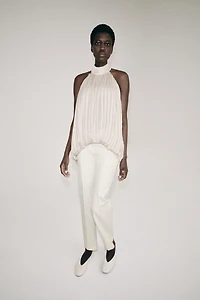 ZW COLLECTION PLEATED HALTER TOP