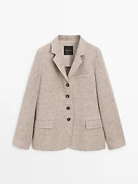 Veste de costume chinée 100 % lin