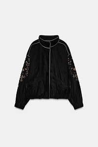 EMBROIDERED VELVET PADDED JACKET